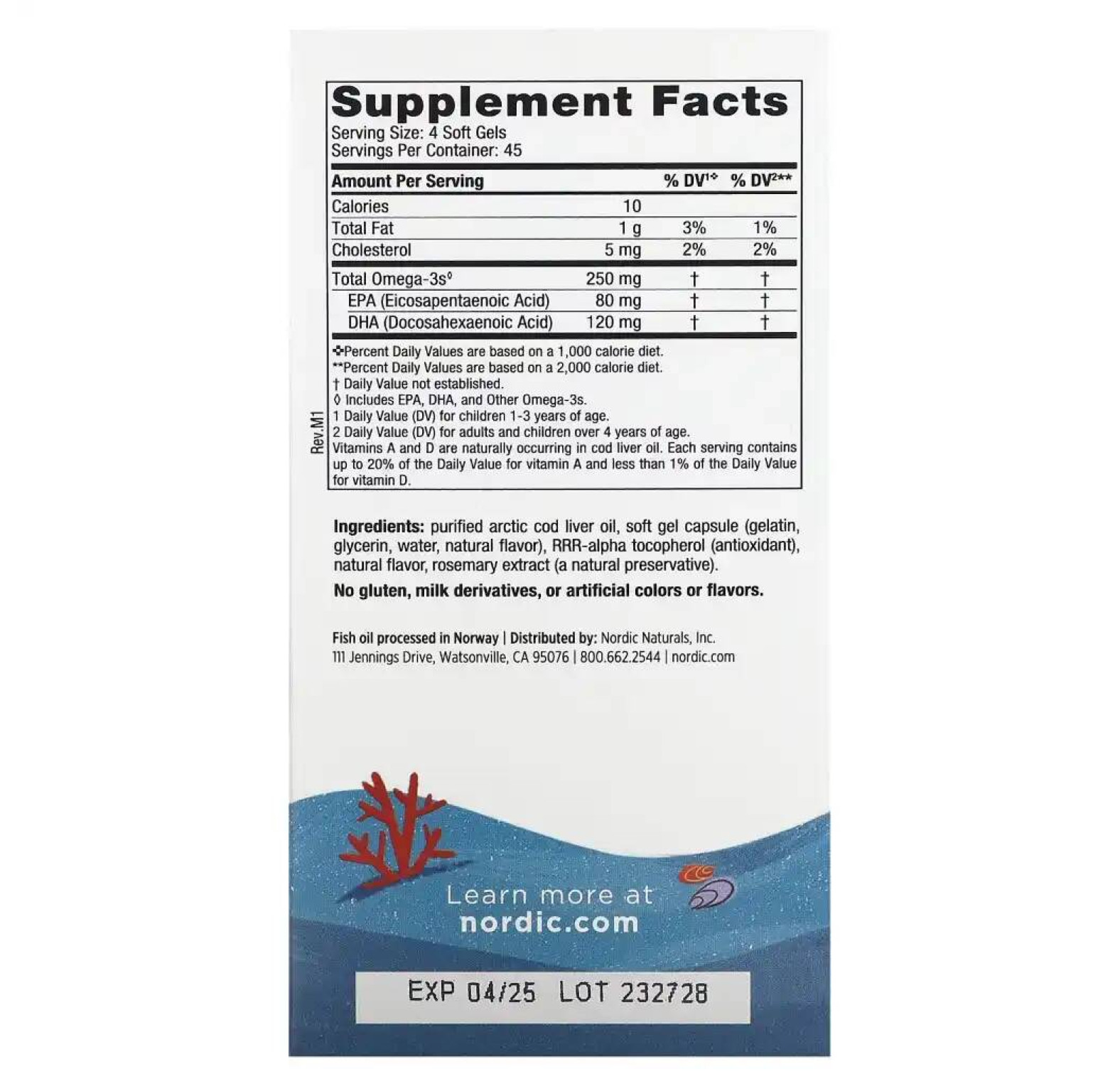 Nordic Naturals, Children's DHA, ДГК для детей, со вкусом клубники, для детей 3–6 лет, 250 мг, 180 мини-капсул