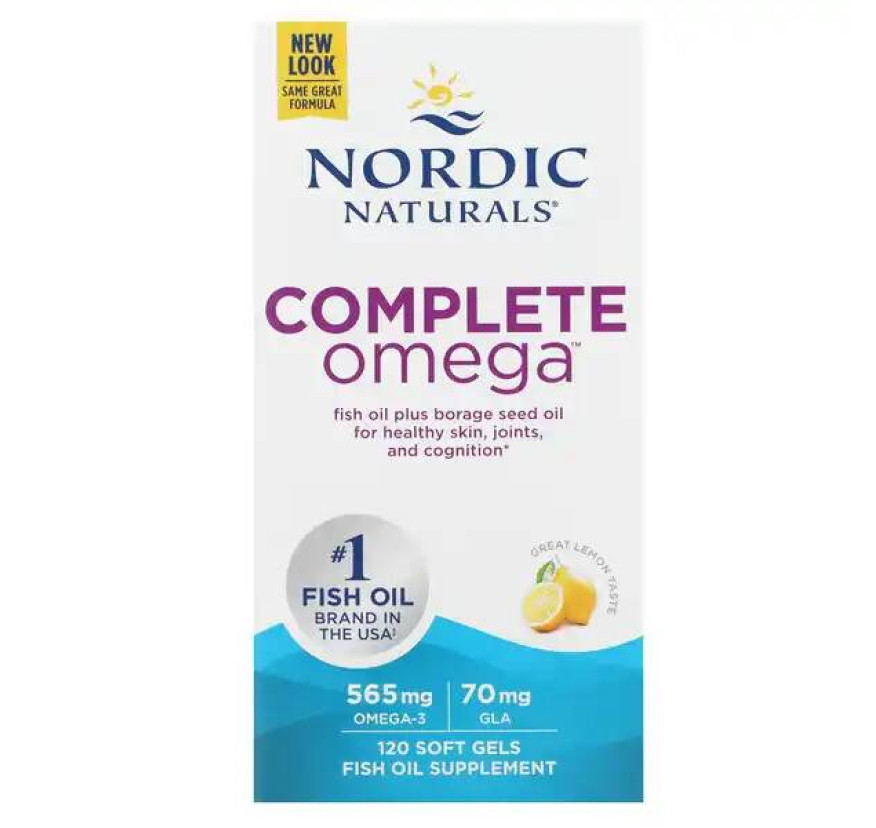 Nordic Naturals, Complete Omega, со вкусом лимона, 282,5 мг, 120 капсул