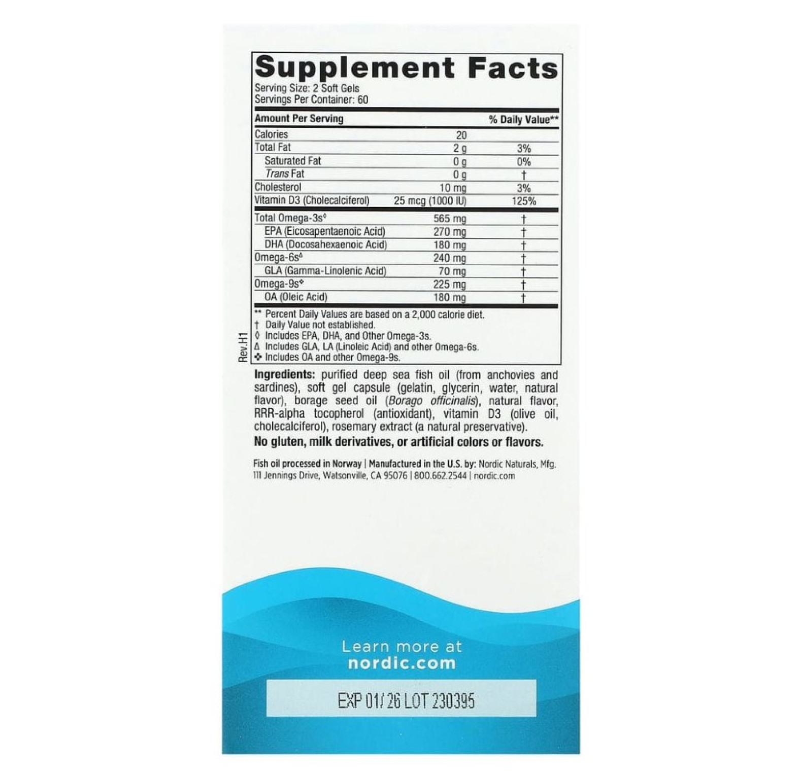 Nordic Naturals, Complete Omega-D3, со вкусом лимона, 565 мг, 120 капсул