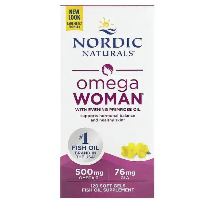 Nordic Naturals, Omega Woman, с маслом примулы вечерней, 120 капсул