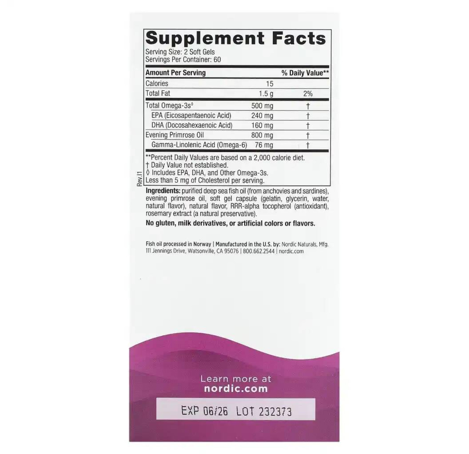 Nordic Naturals, Omega Woman, с маслом примулы вечерней, 120 капсул