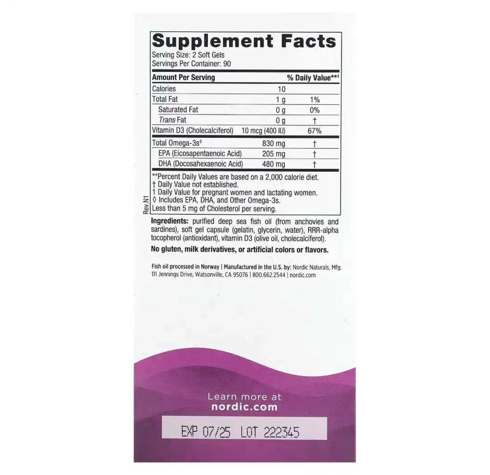 Nordic Naturals, Prenatal DHA, пренатальная ДГК, без добавок, 180 капсул