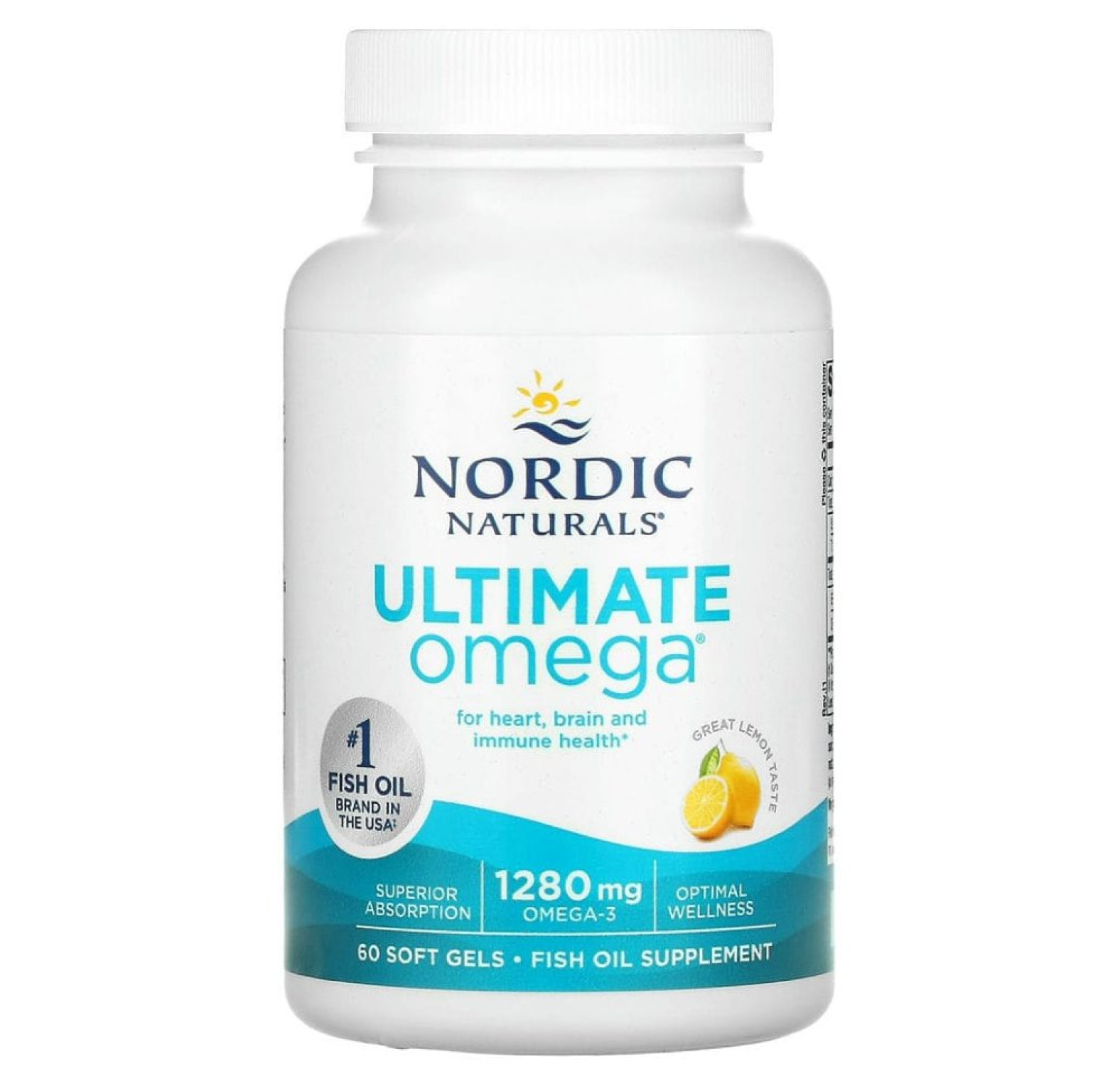 Nordic Naturals, Ultimate Omega, со вкусом лимона, 640 мг, 60 капсул
