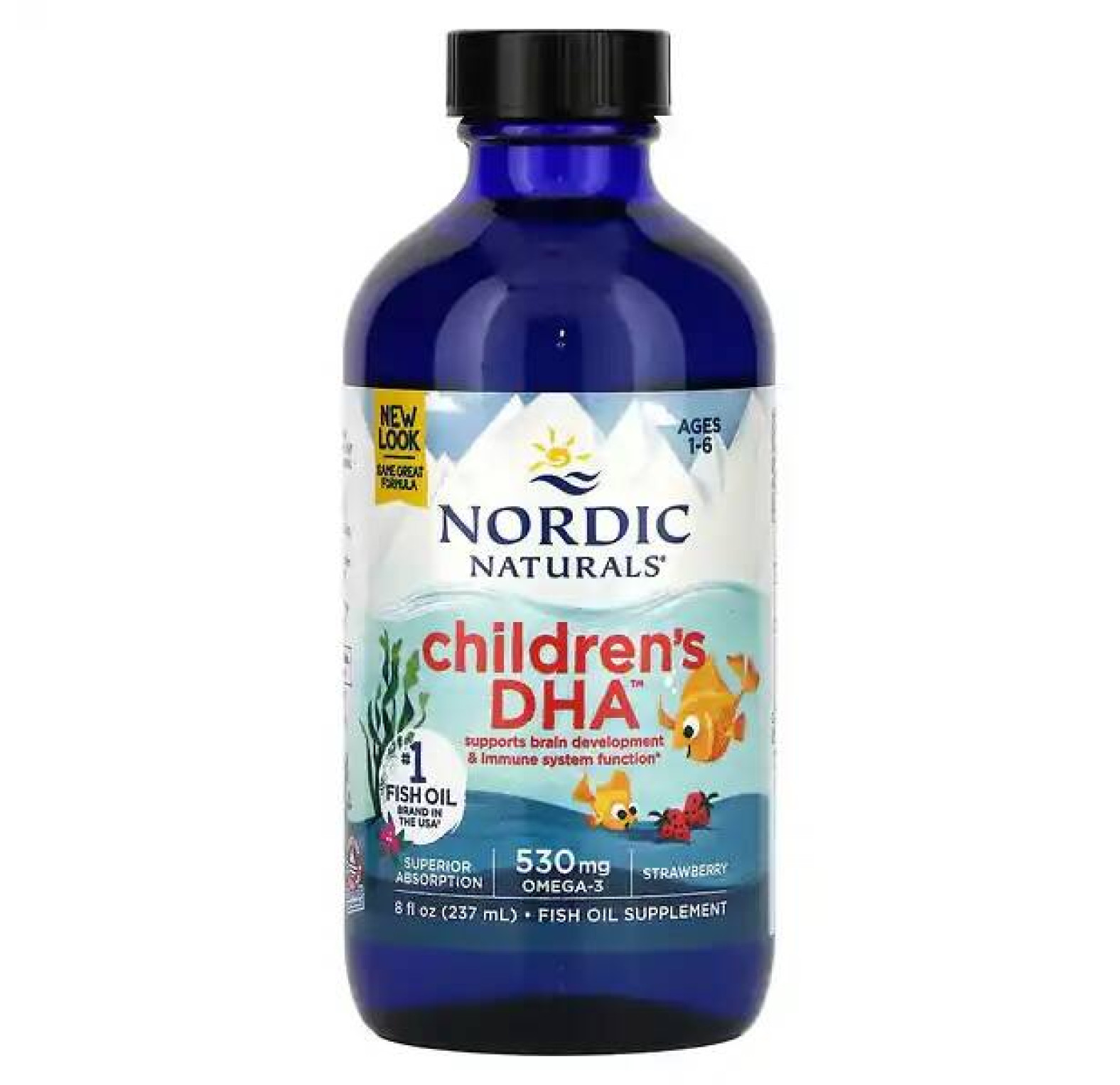 Nordic Naturals, ДГК для детей от 1 до 6 лет, клубника, 237 мл (8 жидк. Унций)
