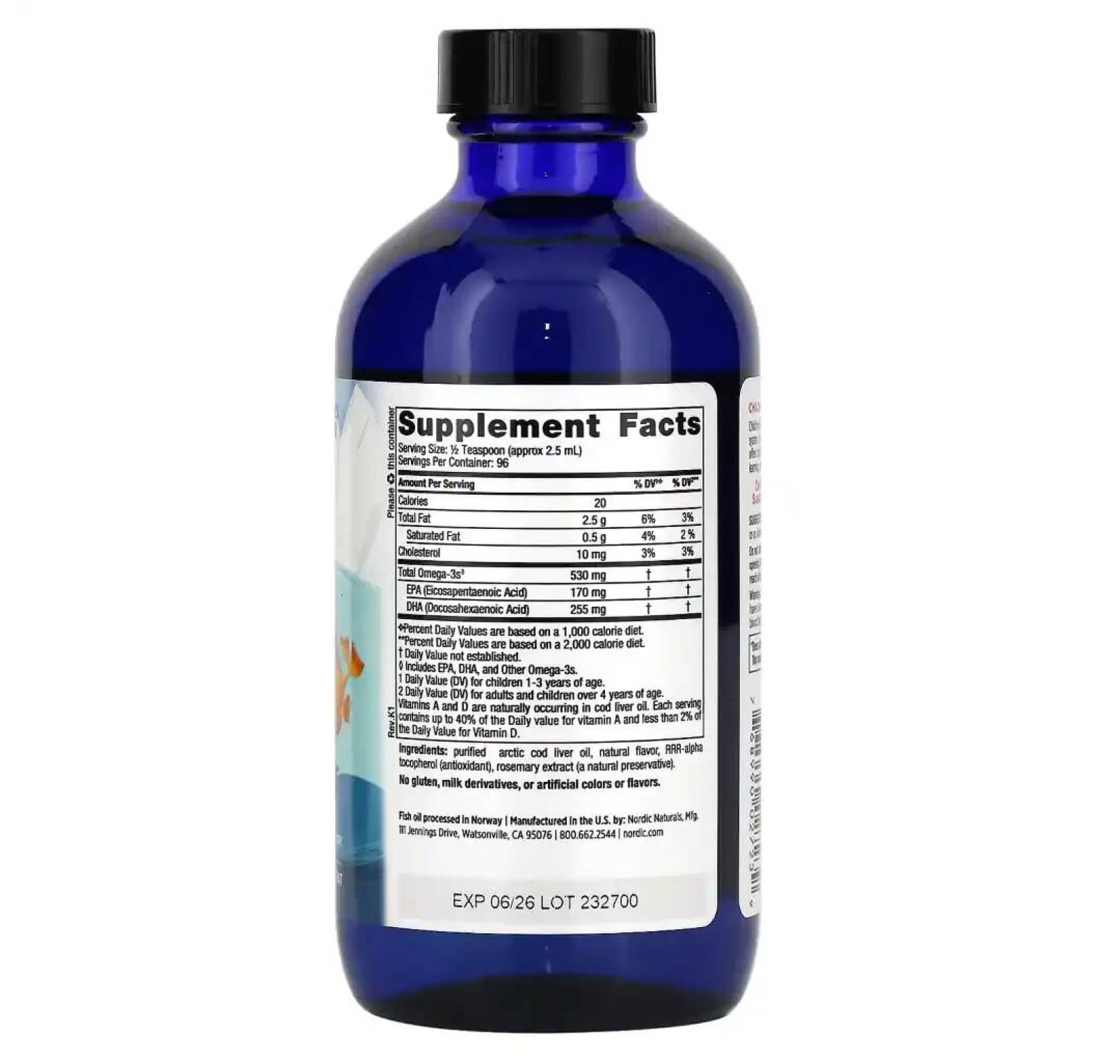 Nordic Naturals, ДГК для детей от 1 до 6 лет, клубника, 237 мл (8 жидк. Унций)