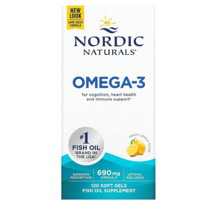 Nordic Naturals, омега-3, со вкусом лимона, 345 мг, 120 капсул