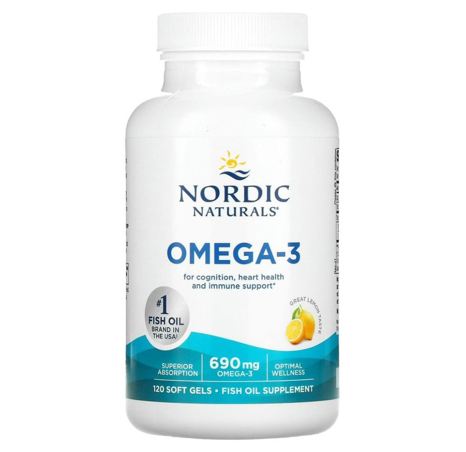Nordic Naturals, омега-3, со вкусом лимона, 345 мг, 120 капсул