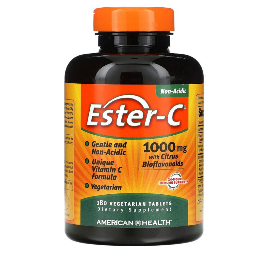 American Health, Ester-C с цитрусовыми биофлавоноидами, 1000 мг, 180 вегетарианских таблеток