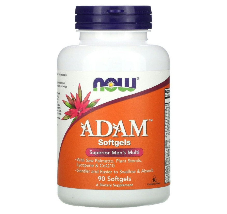 NOW Foods, ADAM, эффективные мультивитамины для мужчин, 90 капсул