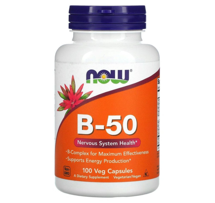 NOW Foods, B-50, 100 растительных капсул