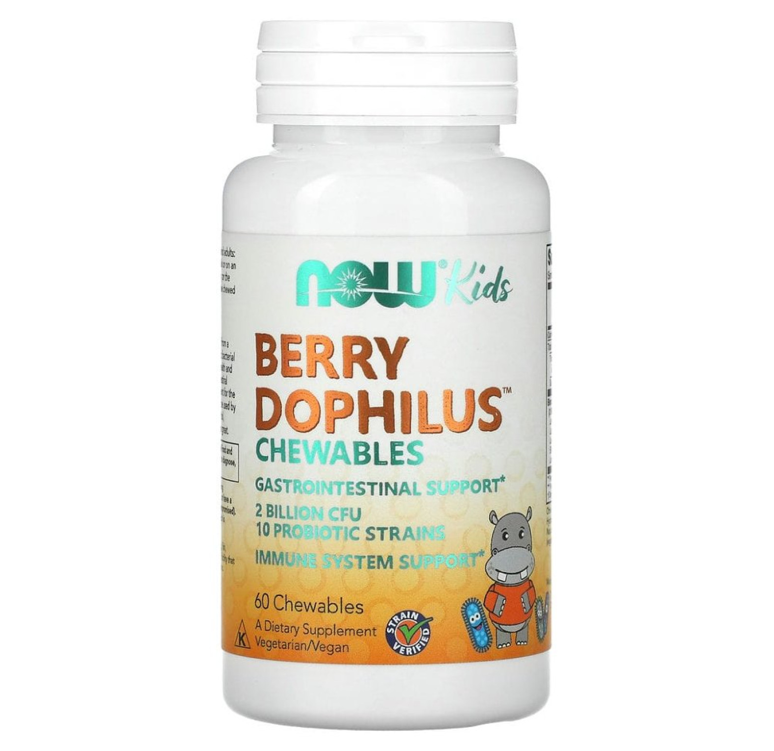 NOW Foods, Berry Dophilus, детский, 2 миллиарда, 60 жевательных таблеток