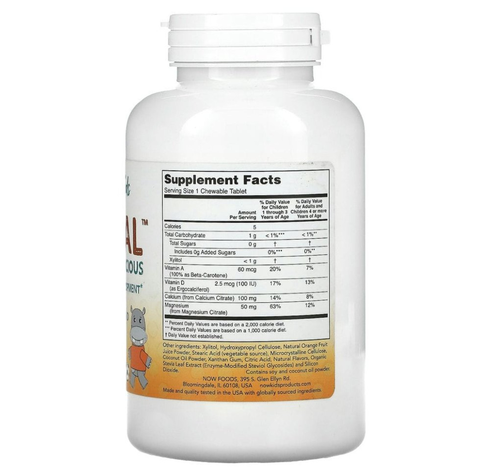 NOW Foods, Kid Cal, 100 жевательных таблеток