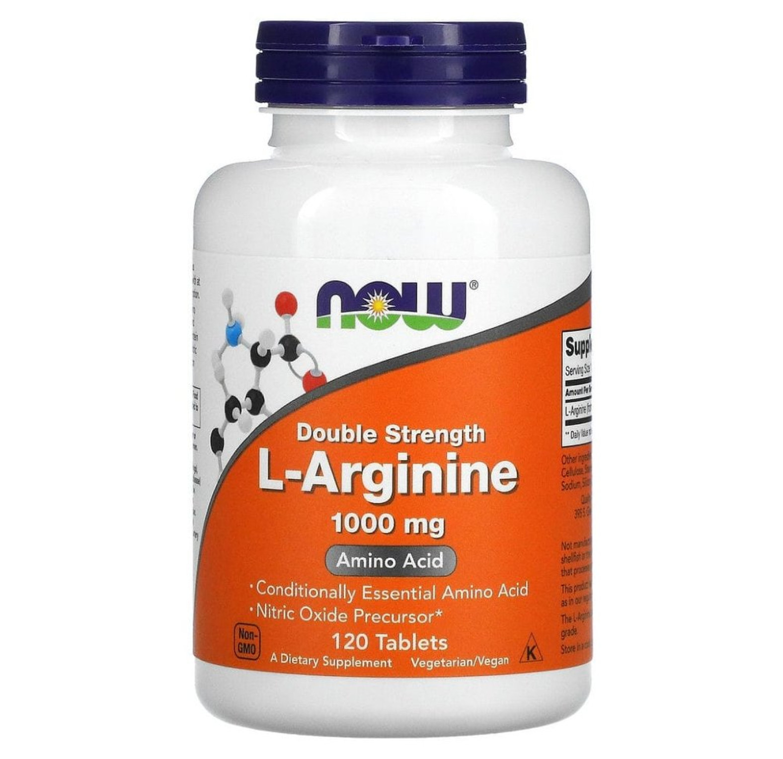 NOW Foods, L-аргинин, двойная концентрация, 1000 мг, 120 таблеток