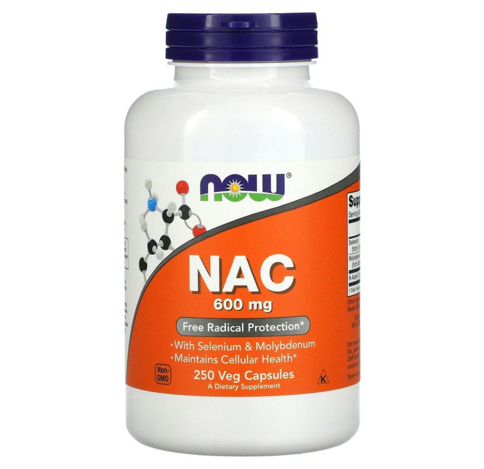 NOW Foods, NAC (N-ацетилцистеин), 600 мг, 250 вегетарианских капсул