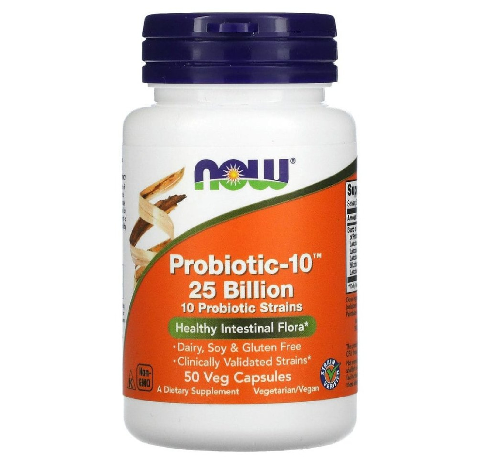 NOW Foods, Probiotic-10, 25 млрд, 50 вегетарианских капсул