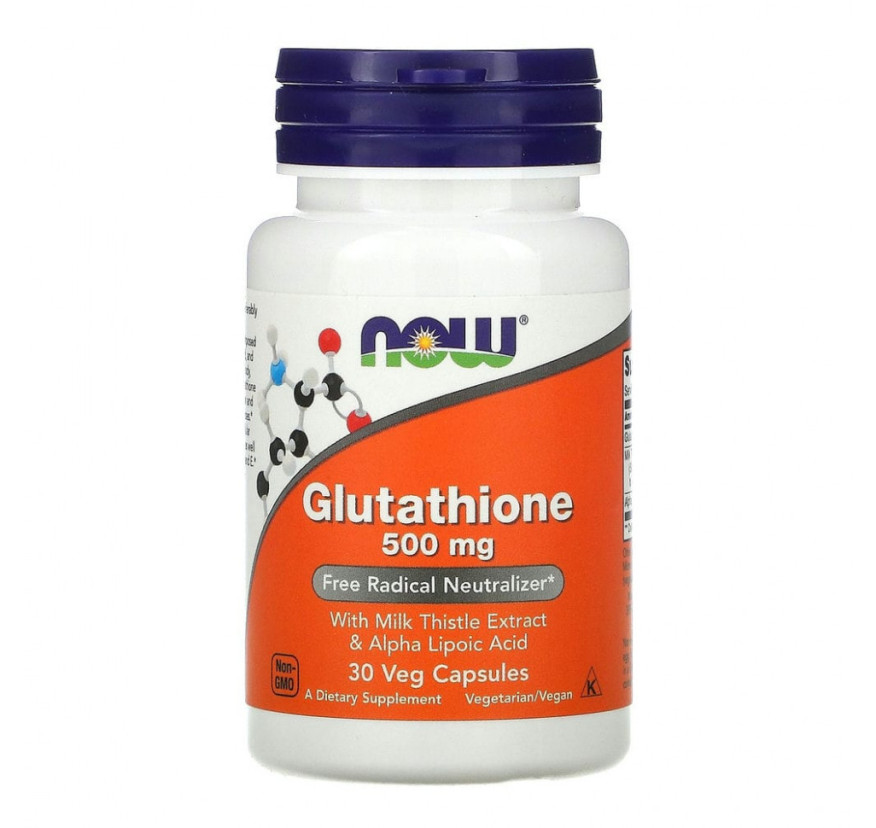 NOW Foods, Глутатион, 500 мг, 30 вегетарианских капсул