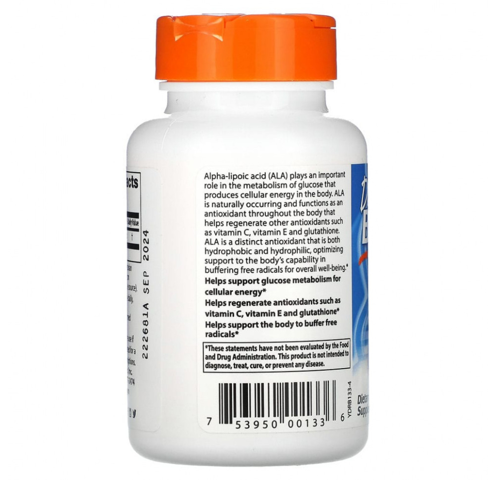 Doctor's Best, Альфа-липоевая кислота 600, 600 мг, 60 растительных капсул