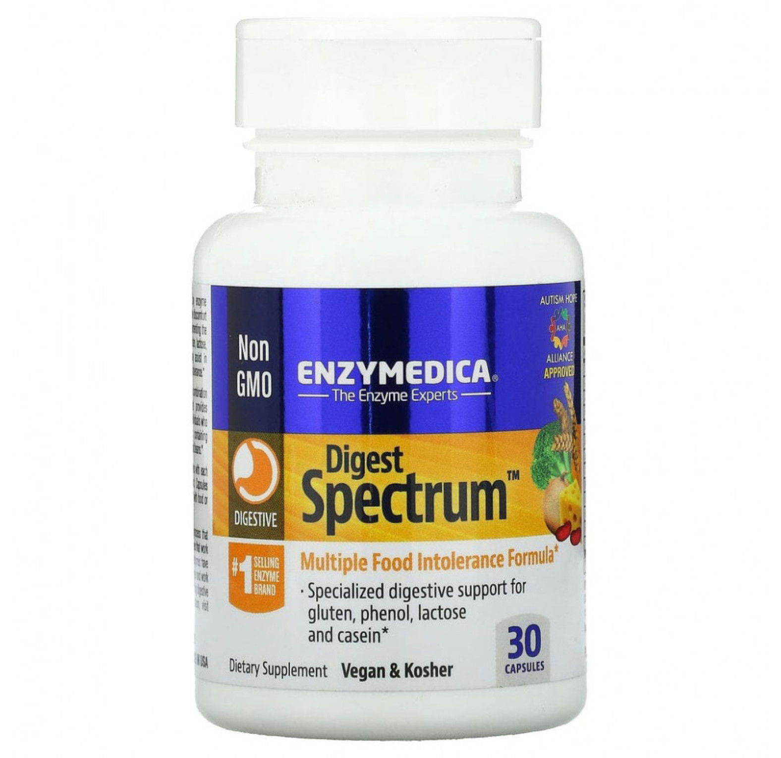 Enzymedica, Digest Spectrum, комплексное средство для пищевой непереносимости, 30 капсул