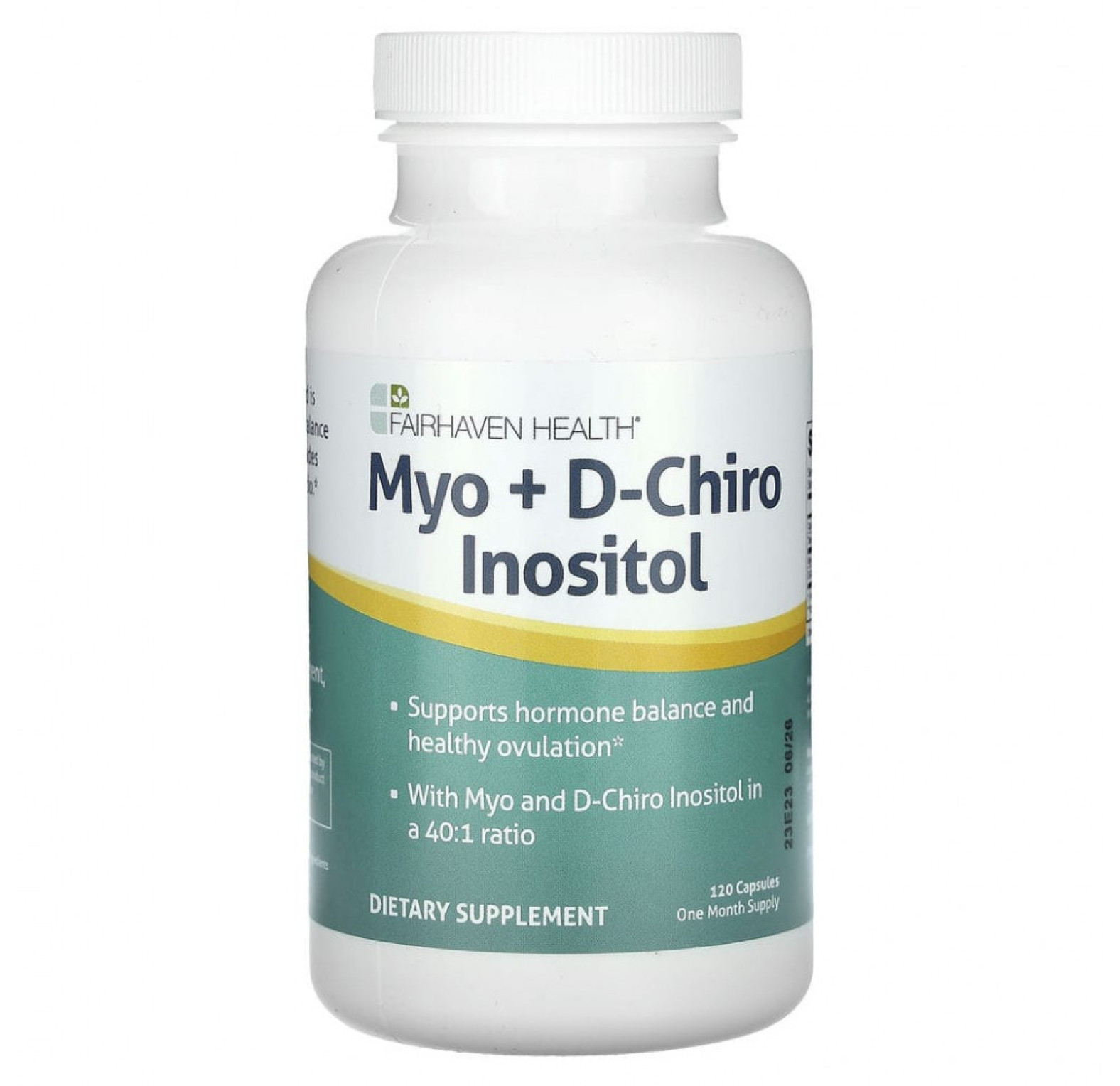 Fairhaven Health, мио-инозитол и D-хиро-инозитол, 120 капсул