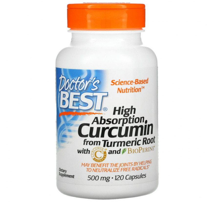 Doctor's Best, легкоусвояемый куркумин, 500 мг, 120 капсул