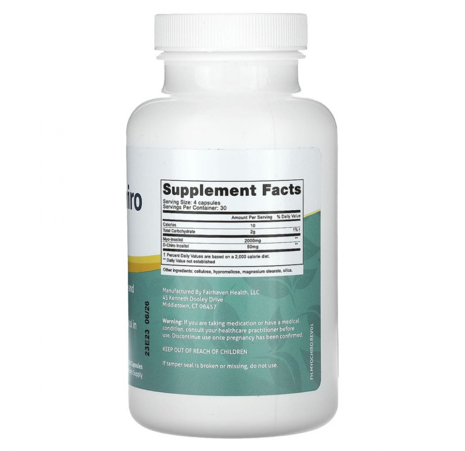 Fairhaven Health, мио-инозитол и D-хиро-инозитол, 120 капсул