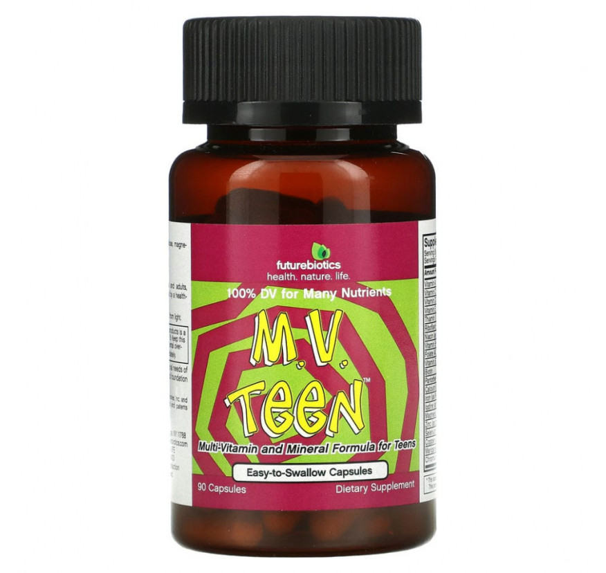 Futurebiotics, M.V. Teen Мультивитамины для Подростков 90 капсул