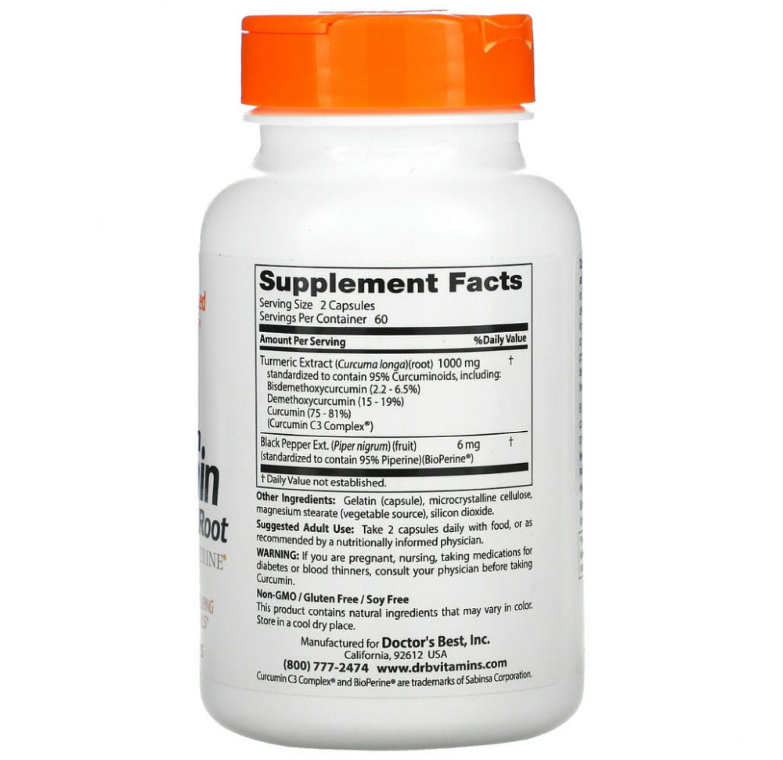 Doctor's Best, легкоусвояемый куркумин, 500 мг, 120 капсул