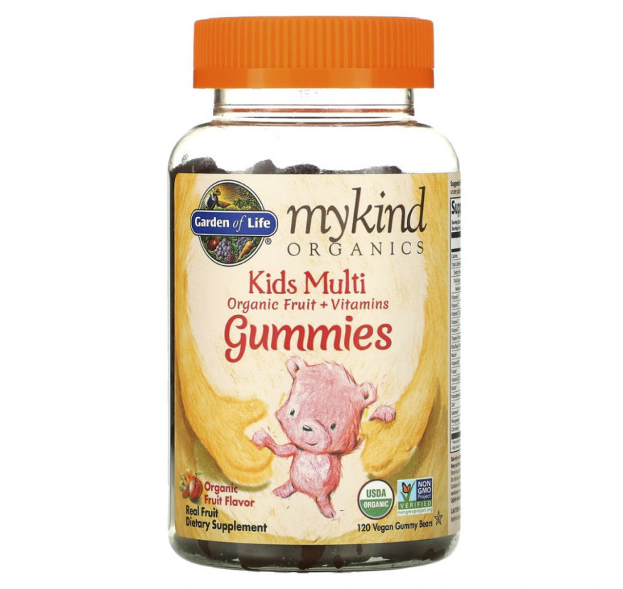 Garden of Life, MyKind Organics, Kids Multi, детские мультивитамины со вкусом органических фруктов, 120 веганских мармеладных мишек