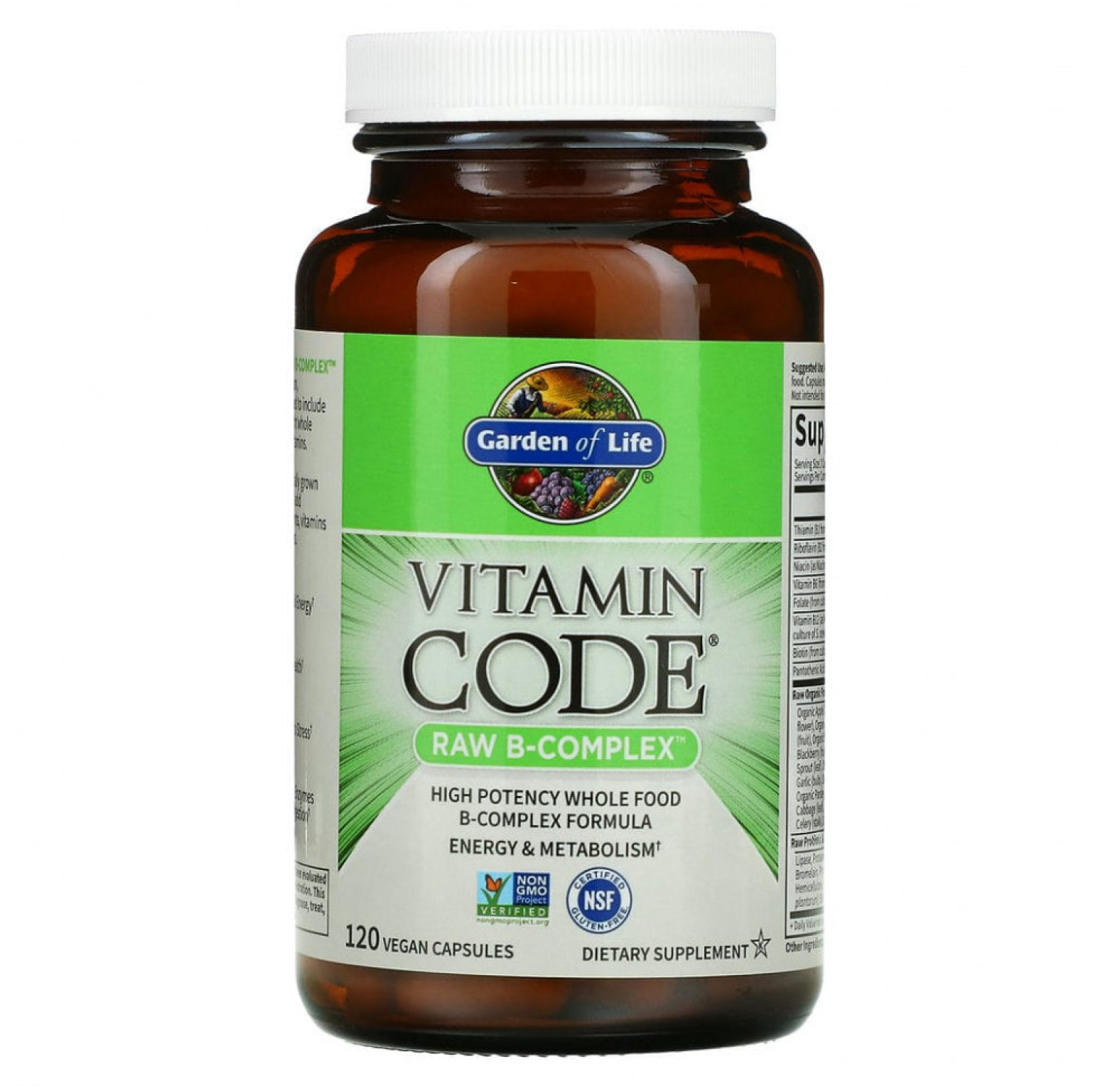 Garden of Life, Vitamin Code, Raw B-Complex, 120 веганских капсул