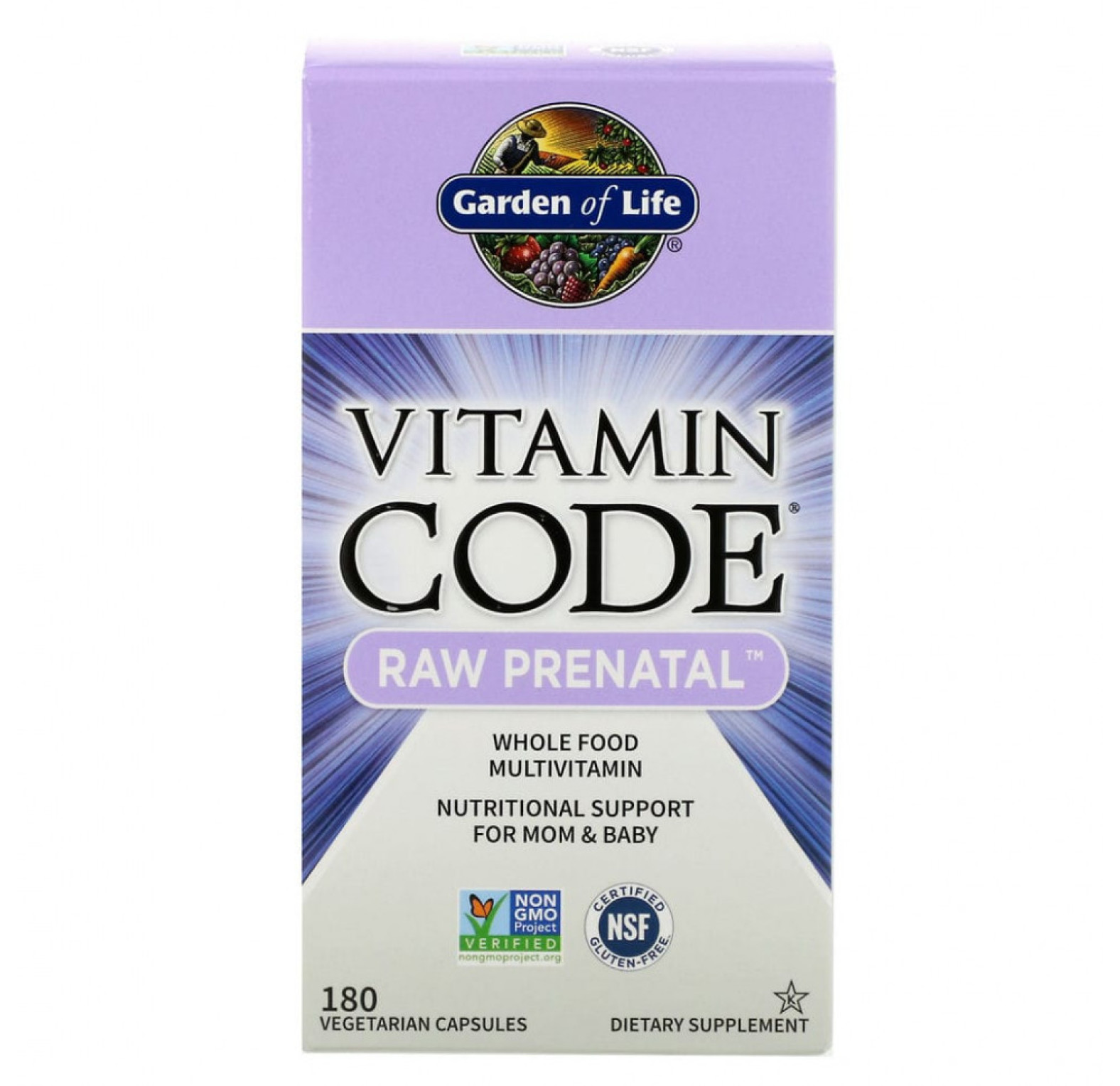 Garden of Life, Vitamin Code, RAW Prenatal, 180 вегетарианских капсул