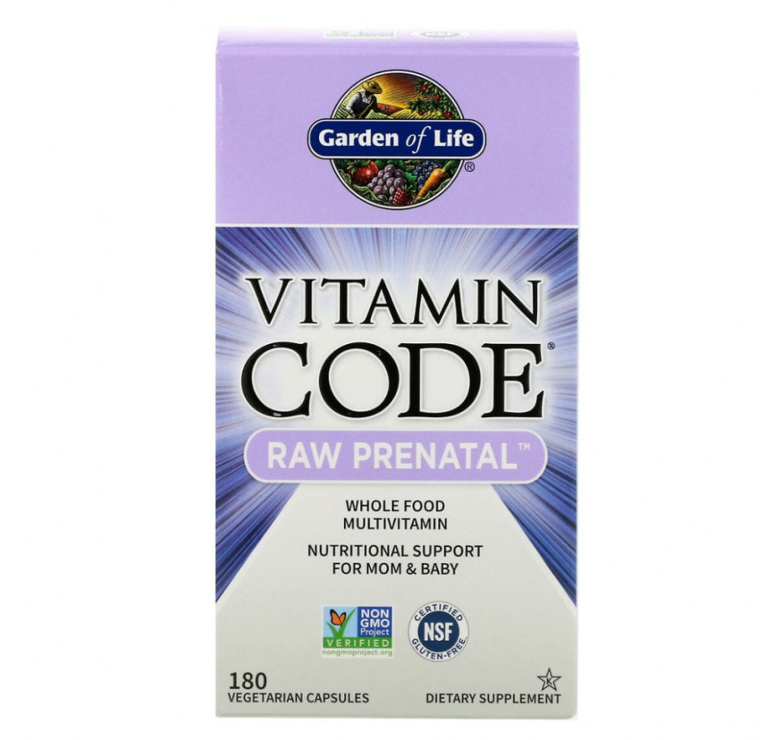 Garden of Life, Vitamin Code, RAW Prenatal, 180 вегетарианских капсул