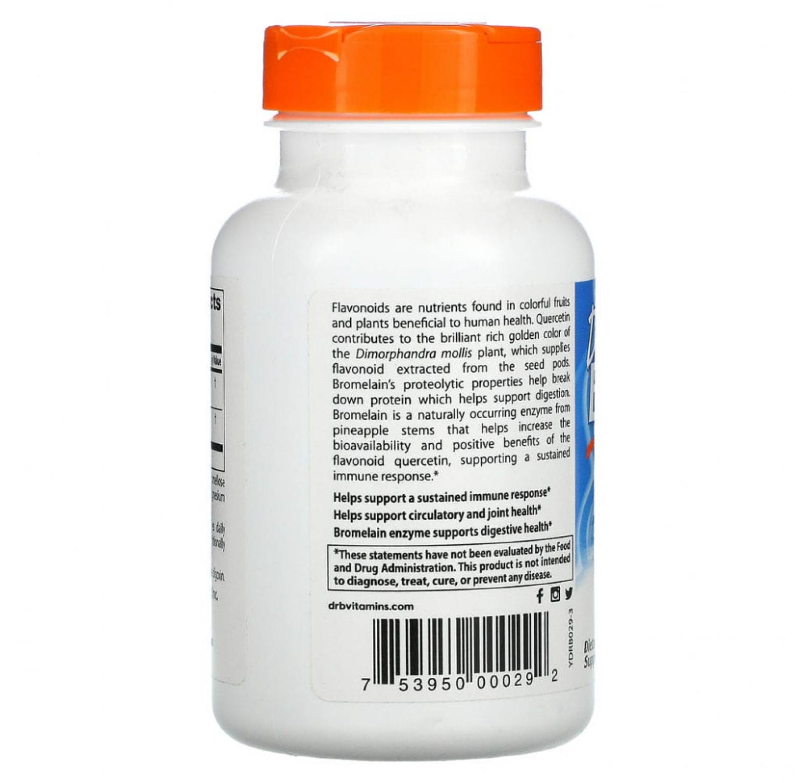 Doctor's Best, кверцетин с бромелаином, 180 веганских капсул