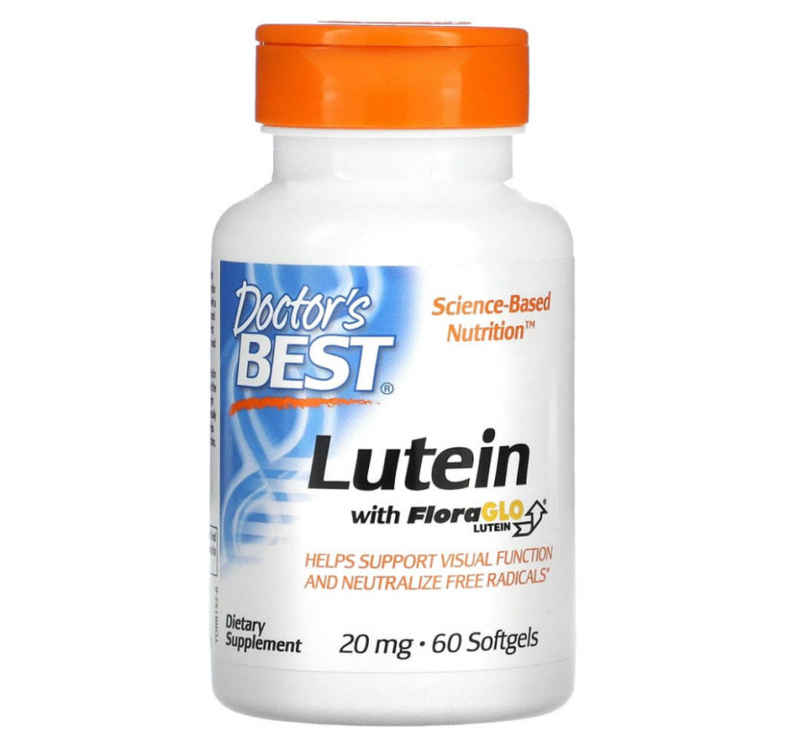 Doctor's Best, Лютеин с FloraGlo Lutein, 20 мг, 60 мягких таблеток