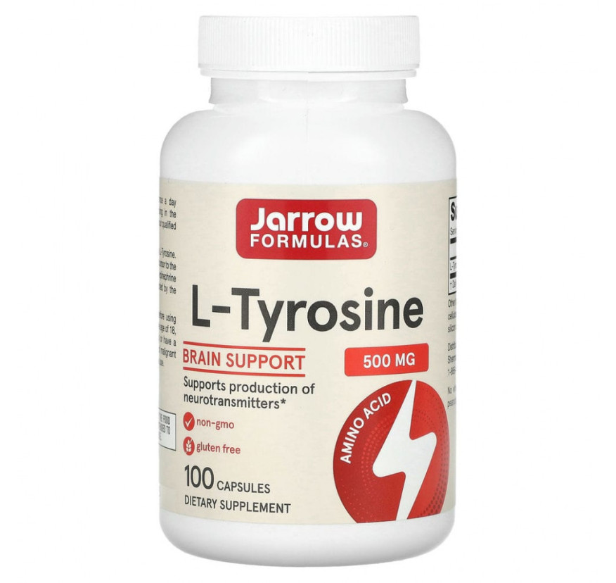 Jarrow Formulas, L-тирозин, 500 мг, 100 капсул