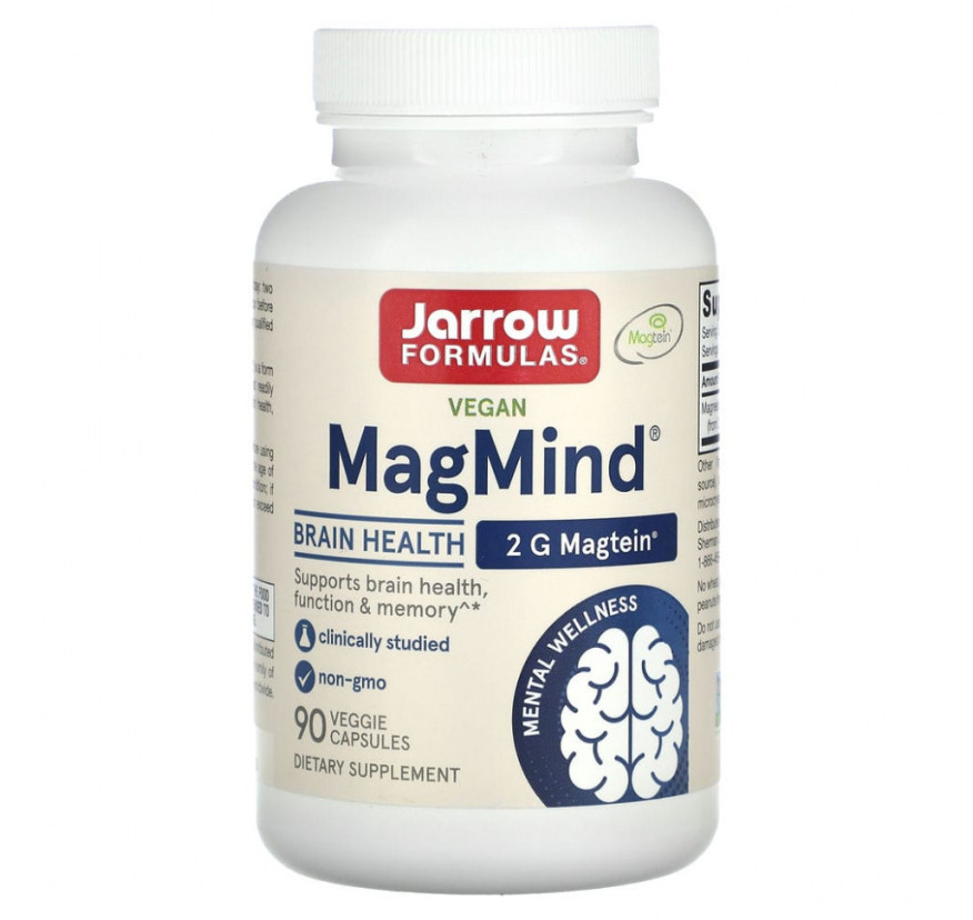 Jarrow Formulas, MagMind, магний, 90 вегетарианских капсул