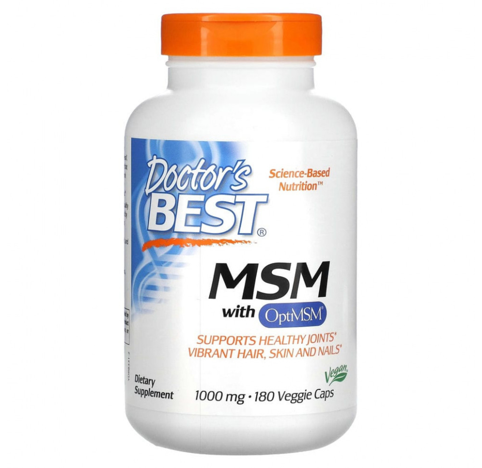 Doctor's Best, МСМ с OptiMSM, 1000 мг, 180 растительных капсул