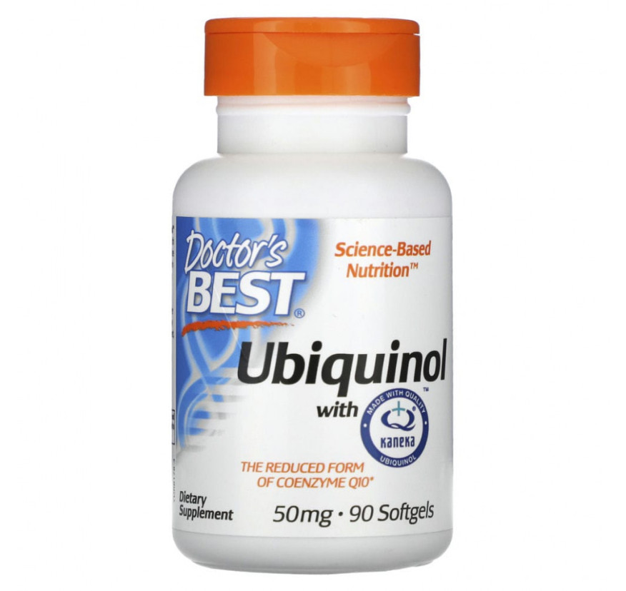 Doctor's Best, убихинол с Kaneka, 50 мг, 90 мягких таблеток