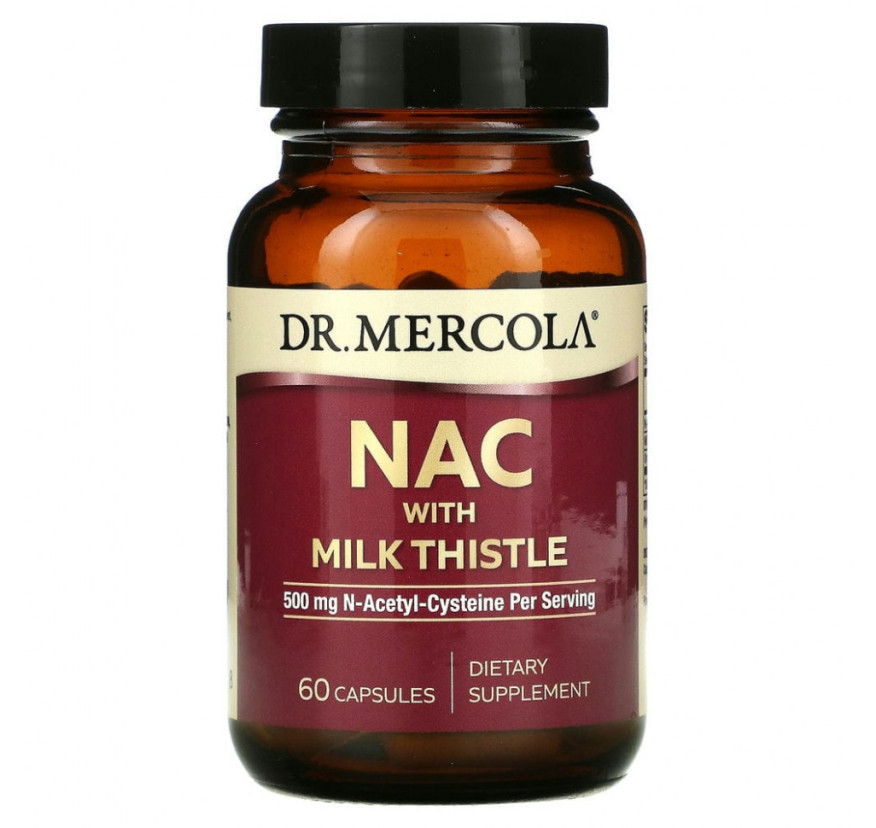 Dr. Mercola, NAC с расторопшей, 500 мг, 60 капсул
