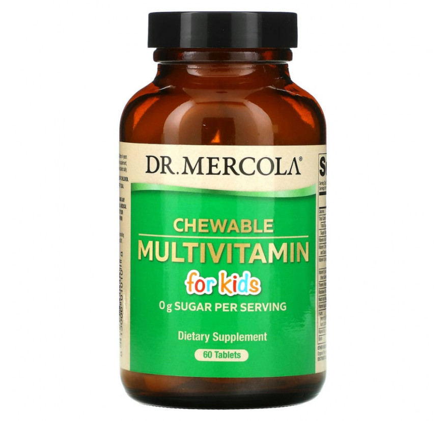 Dr. Mercola, Жевательные мультивитамины для детей, 60 таблеток