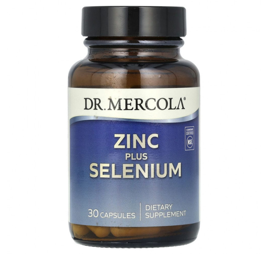 Dr. Mercola, цинк и селен, 30 капсул
