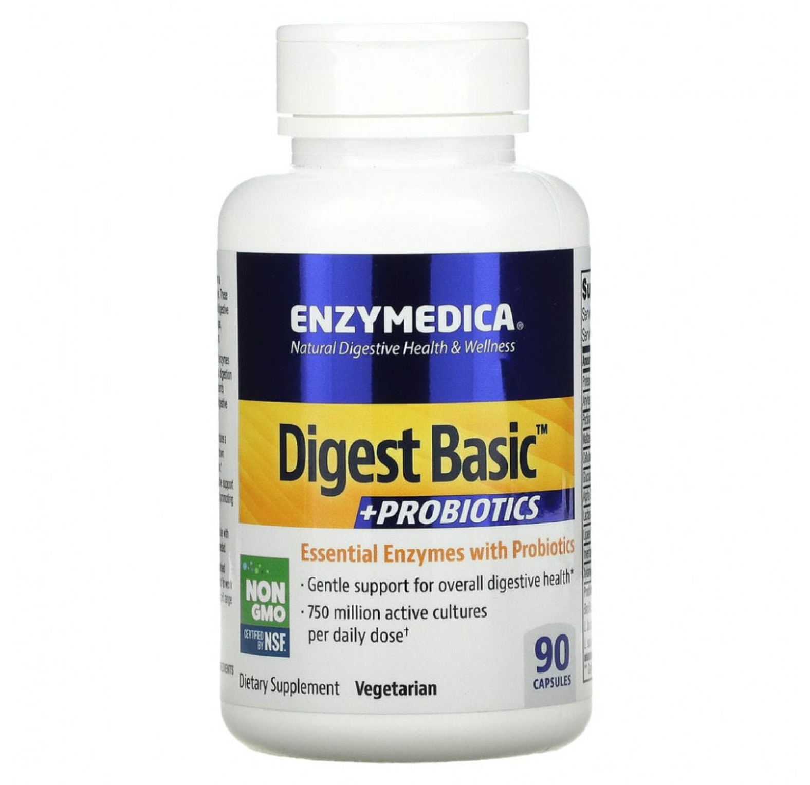 Enzymedica, Digest Basic с пробиотиками, 90 капсул
