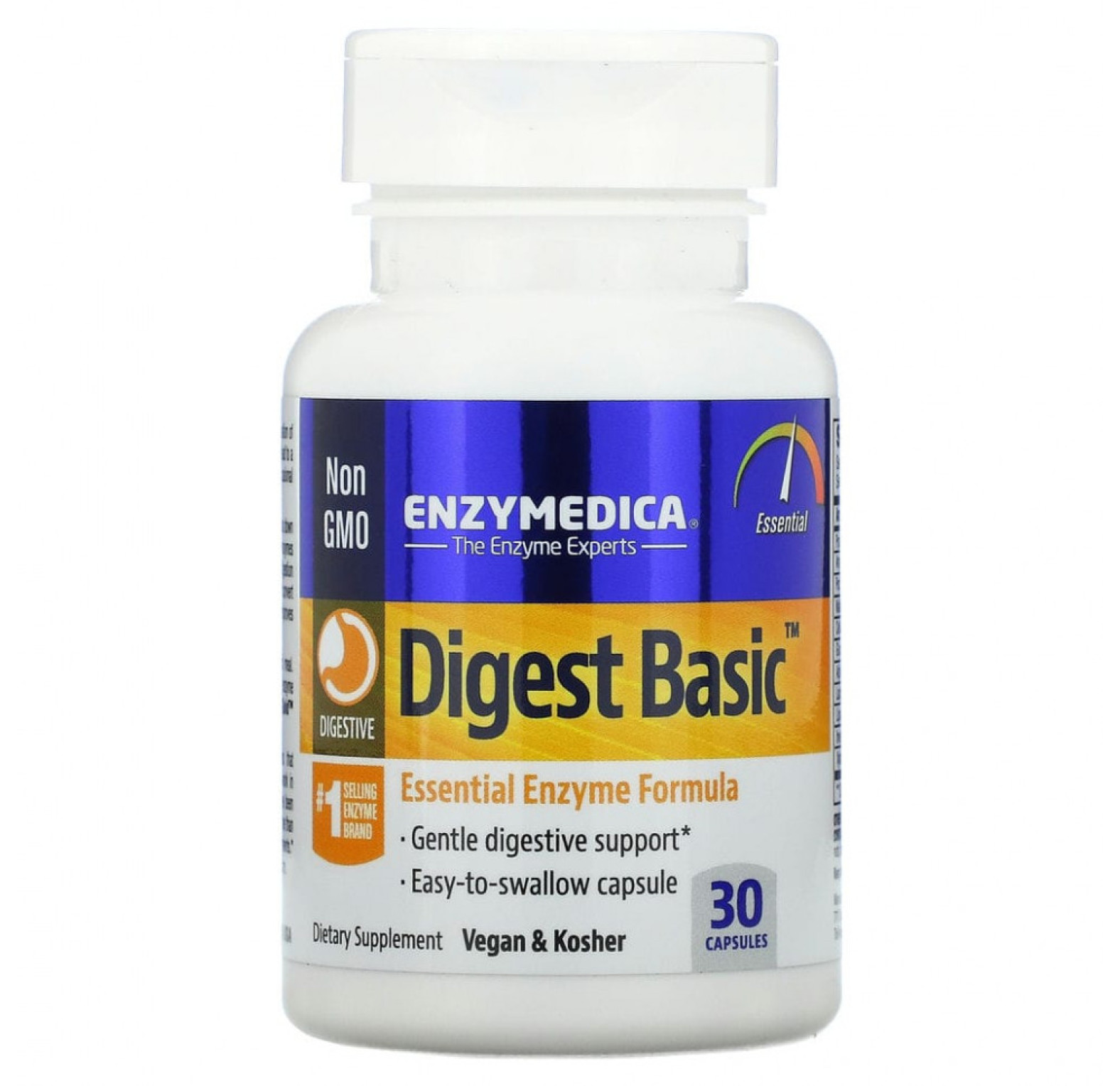 Enzymedica, Digest Basic, формула основных ферментов, 30 капсул