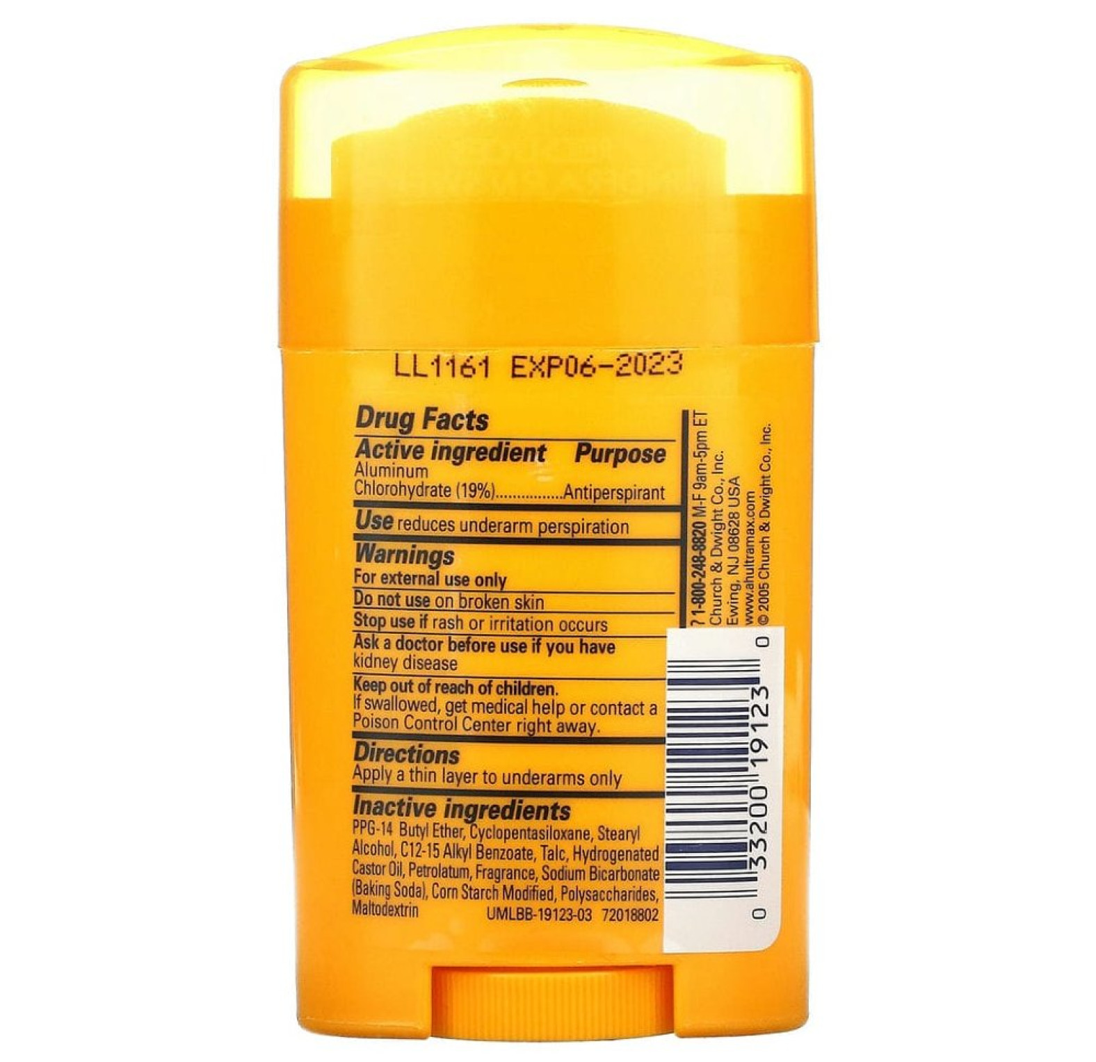 Arm & Hammer, UltraMax, твердый дезодорант-антиперспирант для мужчин, свежий аромат, 28 г