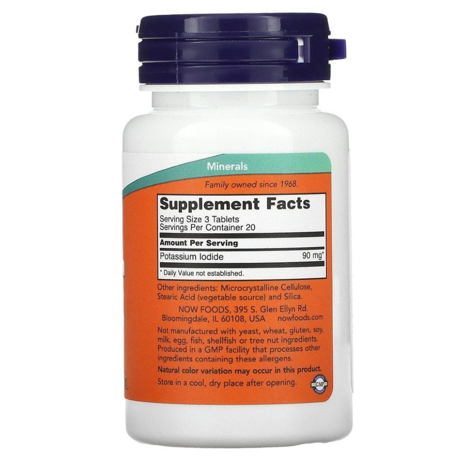 NOW Foods, Йодид калия, 30 мг, 60 таблеток