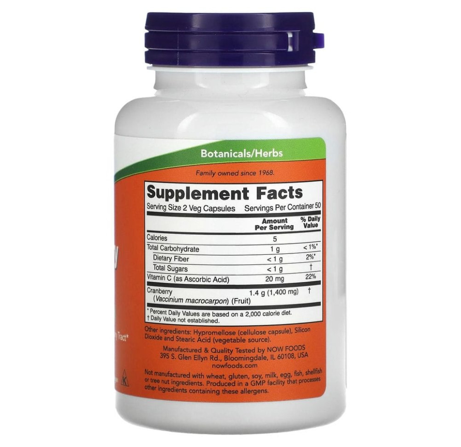 NOW Foods, клюквенные капсулы, 100 растительных капсул