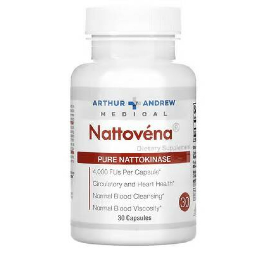Arthur Andrew Medical, Наттовена, очищенная наттокиназа, 200 мг, 30 капсул