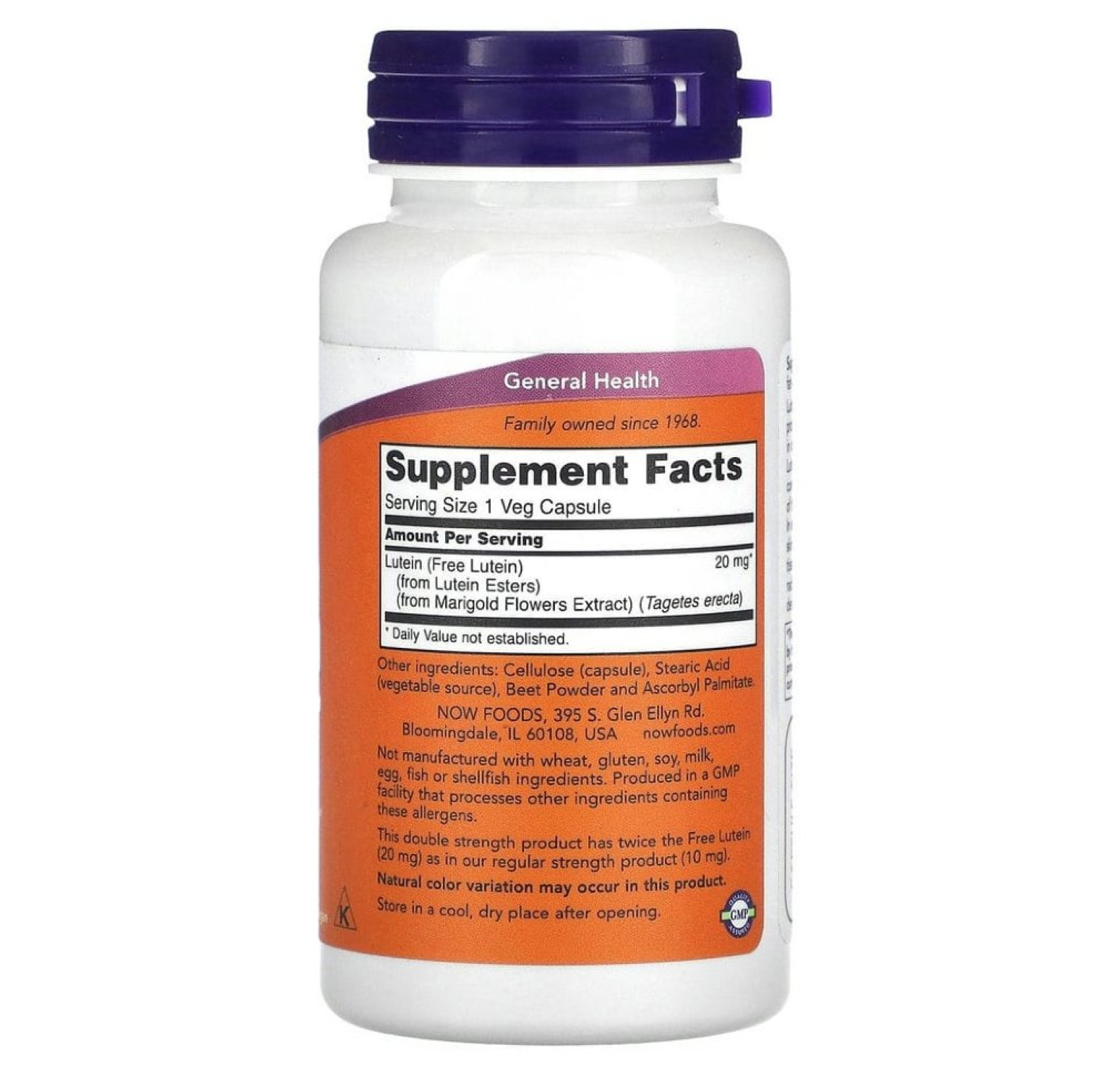 NOW Foods, Лютеин, двойной концентрации, 90 растительных капсул