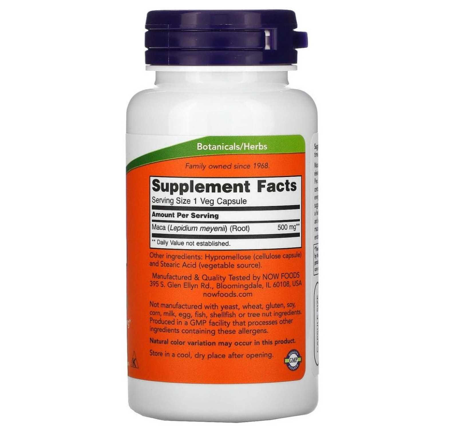 NOW Foods, мака, 500 мг, 100 растительных капсул