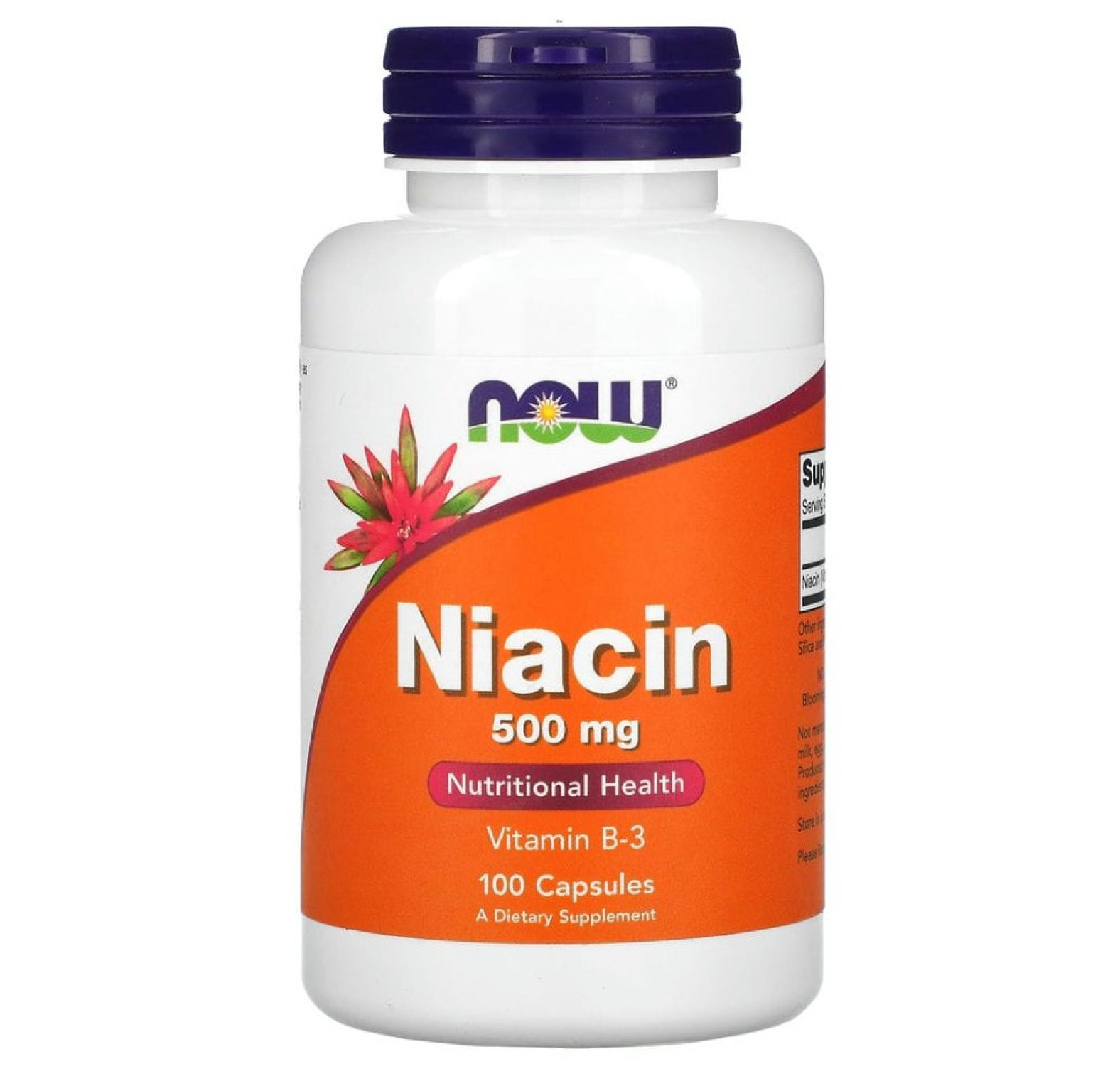 NOW Foods, Ниацин, 500 мг, 100 капсул
