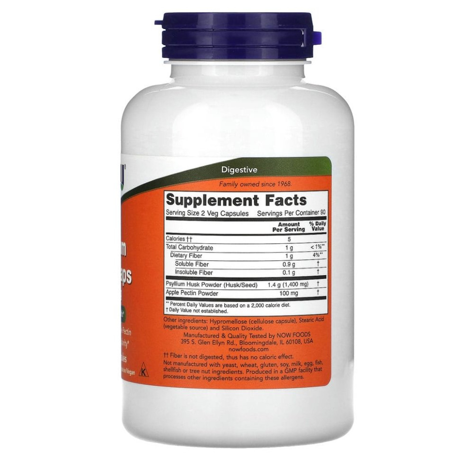 NOW Foods, оболочка семян подорожника в капсулах, 700 мг, 180 вегетарианских капсул